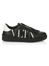 Valentino Garavani Logo Two-tone Leather Low-top Sneakers In Black