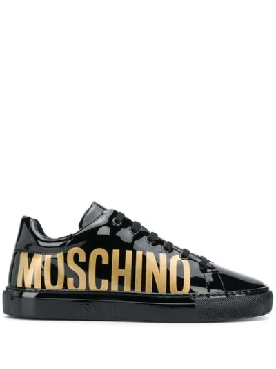 Moschino Black Leather Sneakers