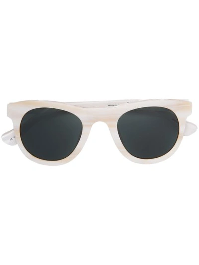 Linda Farrow Round Frame Sunglasses In White