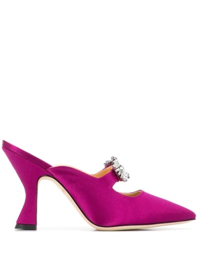 Giannico Penelope Embellished Mules In Pink