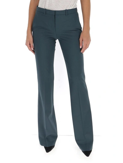 Theory Classic Flared Trousers In Green