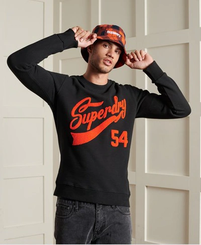 Superdry Limited Edition College Chenille Sweatshirt In Black
