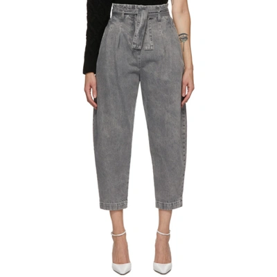 Wandering Grey High-waist Cropped Jeans