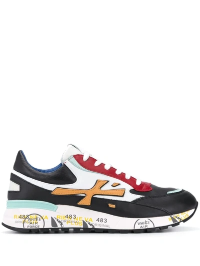 Premiata Django Sneakers In Black Leather In White