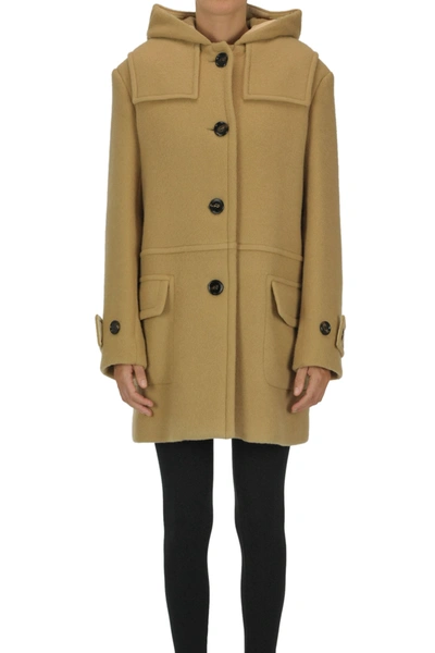Chloé Hooded Coat In Brown