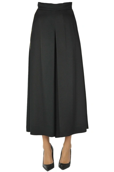 Max Mara Embellished Wide Leg Trousers In Black
