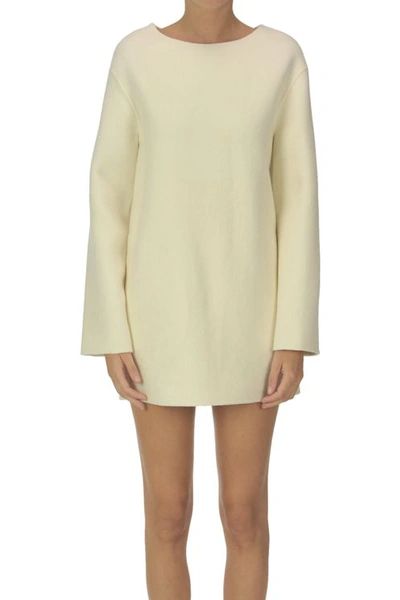 Theory Wool-blend Cloth Mini Dress In White