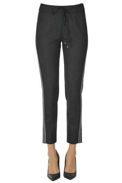D-exterior Wool Skinny Trousers In Charcoal