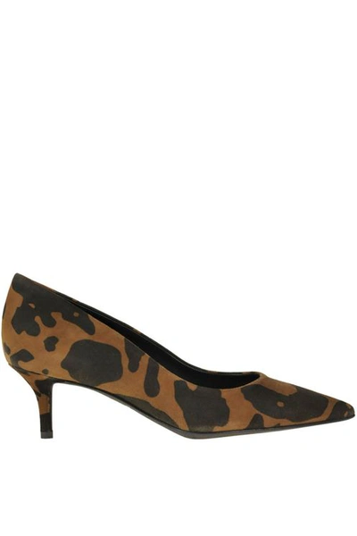 Marc Ellis Animal Print Suede Pumps In Brown