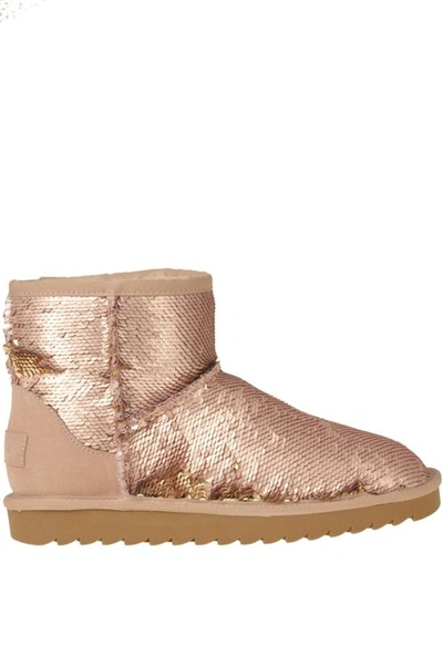 Colors Of California Sequined Eco-suede Ankle Boots In Neutral