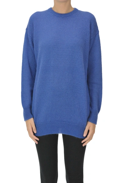 Max Mara Relax Mohair-blend Pullover In Blue