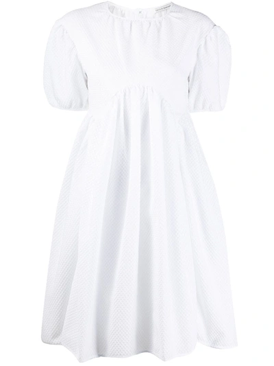 Cecilie Bahnsen Lola Puff-sleeve Open-back Stream-jacquard Dress In White