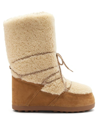 Bogner Cervinia Suede And Shearling Snow Boots In Brown