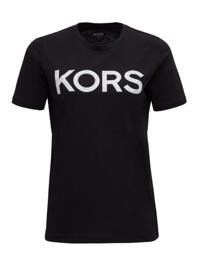Michael Michael Kors T-shirt With Studded Logo In Black