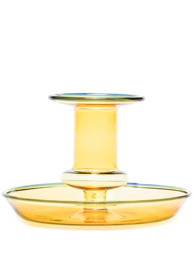 Hay Yellow Flare Glass Candleholder