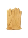 Ugg 3 Point Leather Suede Gloves In Chestnut