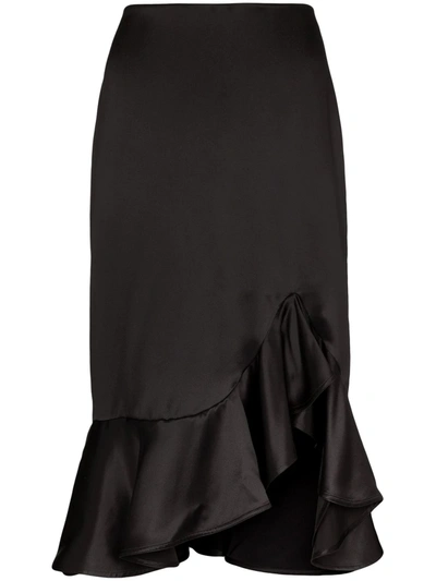 Tom Ford Ruffle-trimmed Skirt In Black