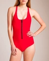 Lisa Marie Fernandez Swimwear: Bonded Elisa Swimsuit In Tomato