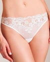 La Perla : Castle Garden Thong In Off White Silver