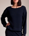 Wolford : Cotton Lycra Jacquard Knit Coraline Sweatshirt In Midnight