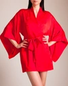 Josie Natori : Marilyn Short Robe In Candy Red
