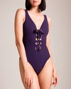 Karla Colletto : Joanna V-neck U-wire Swimsuit In Grape