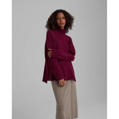 Club Monaco Oversized Turtleneck Sweater In Cherry