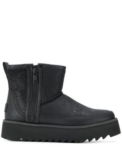 Ugg Ankle Boots Black Rebel Biker Mini In Black Suede