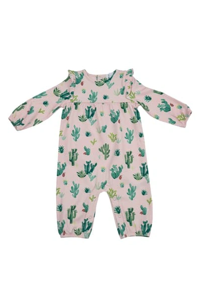 Angel Dear Babies' Cactus Print Ruffle Romper In Pink Multi