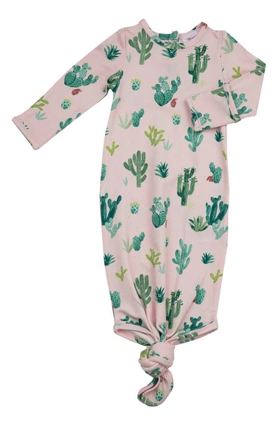 Angel Dear Babies' Cactus Print Gown In Pink Multi