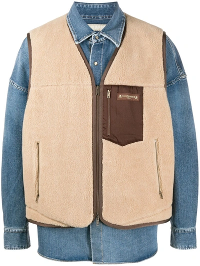 Mastermind Japan Faux Shearling Gilet In Blue