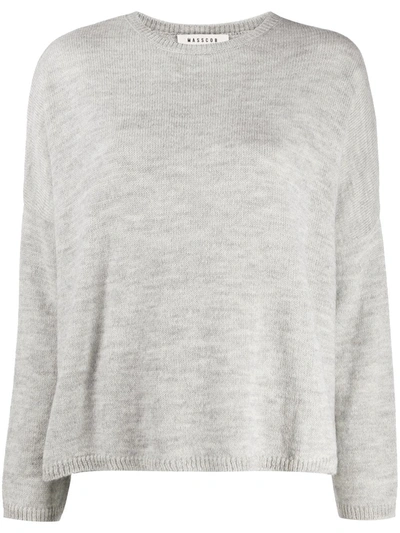 Masscob Fitted Knitted Jumper In Grey