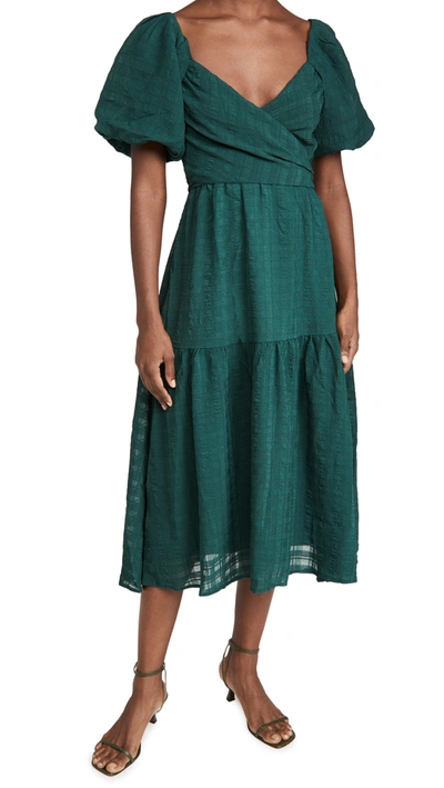 Astr Sonnet Dress In Dark Green