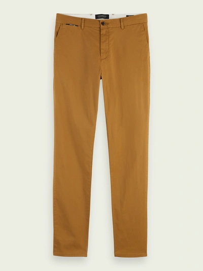 Scotch & Soda Mott - Pima Cotton Chinos Super Slim Fit In Brown