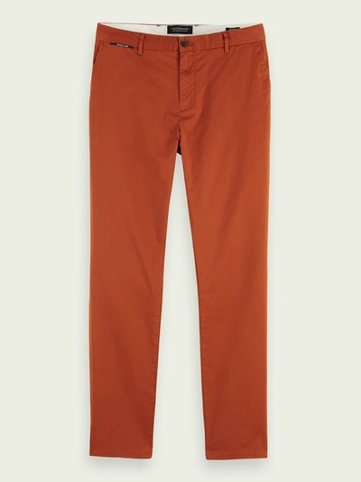 Scotch & Soda Mott - Pima Cotton Chinos Super Slim Fit In Brown