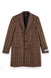 Scotch & Soda Classic Wool-blend Single Breasted Overcoat In Brown