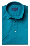 Eton Soft Casual Line Slim Fit Pique Polo Shirt In Ocean