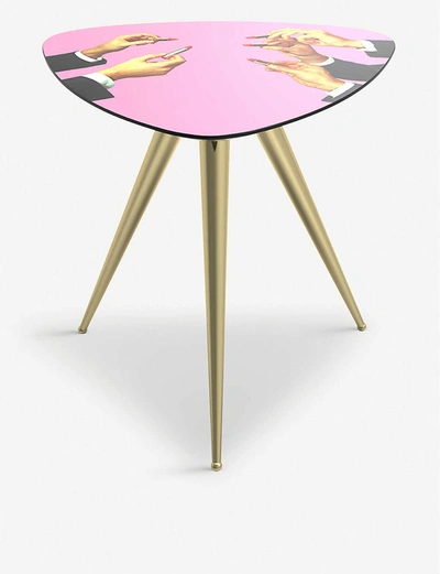 Seletti Lipsticks Wooden Side Table 48cm In Pink