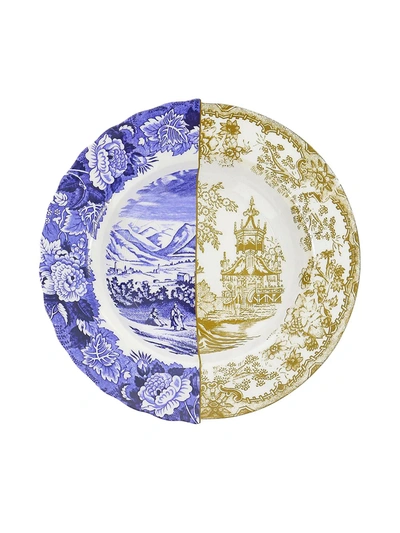Seletti Hybrid Sofronia Printed Porcelain Soup Plate 25.4cm In Blue