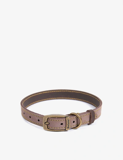 Barbour Brown Leather And Brass Dog Collar S