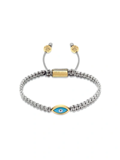 Nialaya Jewelry Gold Plated Eye Weave Bracelet In Grey