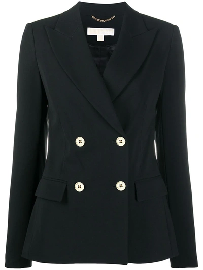 Michael Michael Kors Double-breasted Fitted Blazer In Black