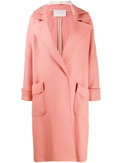 Tela Oversized Robe Coat In Pink