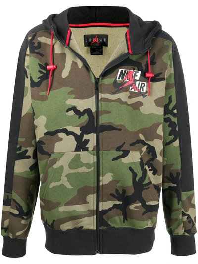 Jordan Logo Camouflage Hoodie In Black