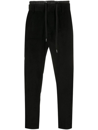 Dolce & Gabbana Slim-fit Drawstring Trousers In Black