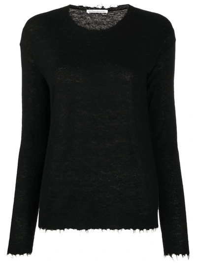 Stefano Mortari Frayed Crew-neck Jumper In Black