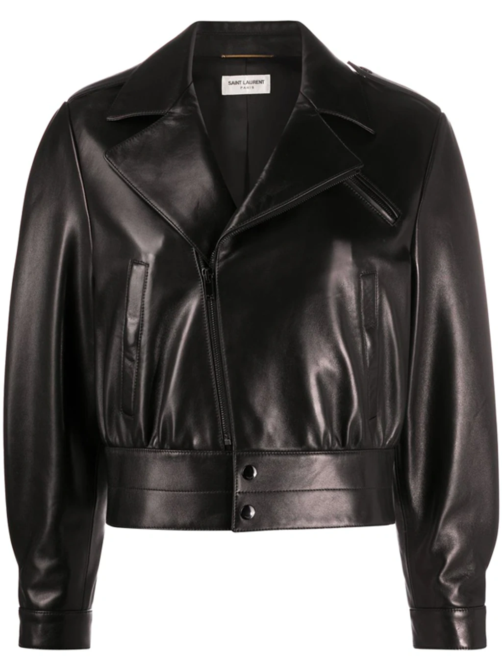 Saint Laurent Black Biker Leather Jacket | ModeSens