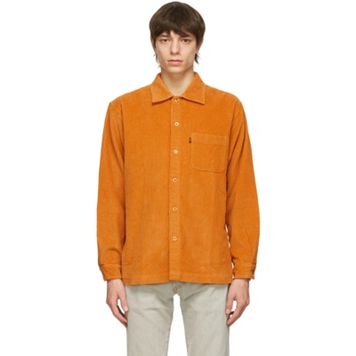 Levi's Corduroy Long-sleeved Cotton Shirt In Orange