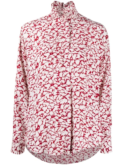 Isabel Marant Étoile Abstract Leopard Print Shirt In Red