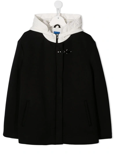 Fay Teen Colour-block Hooded Jacket In Black